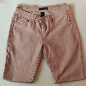 Dot's Women's Embroidered Pockets Tan 7/8 Jeans